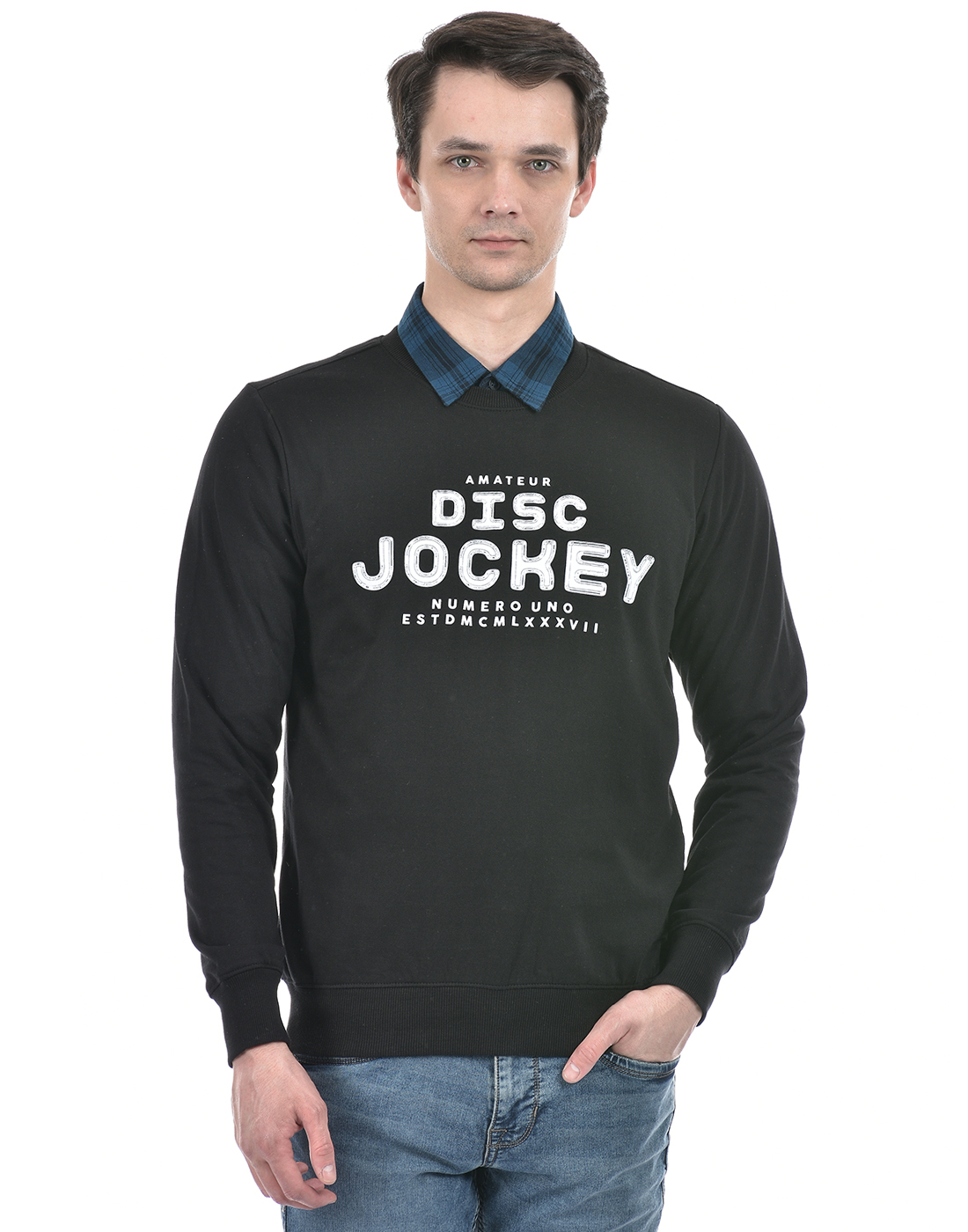 Numero Uno Men Typography Black Sweat Shirt